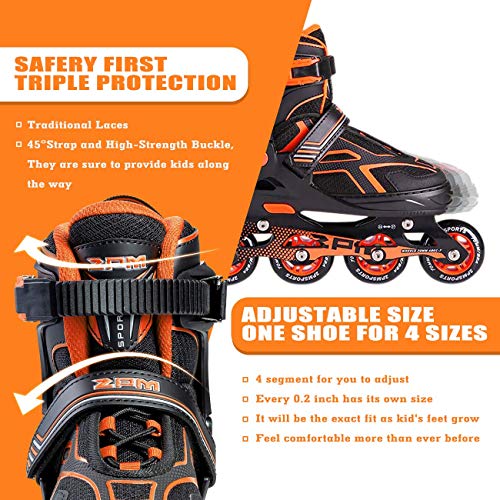 2PM SPORTS Torinx Orange Black Adjustable Skates 2PM SPORTS Torinx Orange Black Adjustable Skates